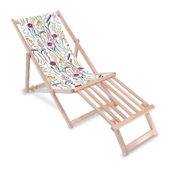 Drevené lehátko s drevenou podnožkou Dried Flowers