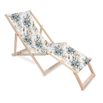 Drevené lehátko s podnožkou Winter Roses