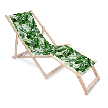 Drevené lehátko s podnožkou Big Leaves