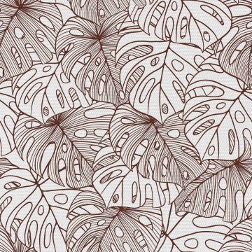 Látka Brown Contours Of Monstera