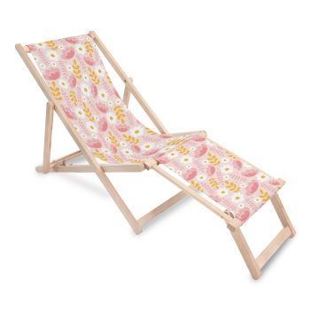 Drevené lehátko s podnožkou Flowerstore
