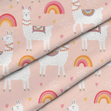 Látka Lamas With Rainbows