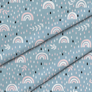 Látka Rainbow And Raindrops