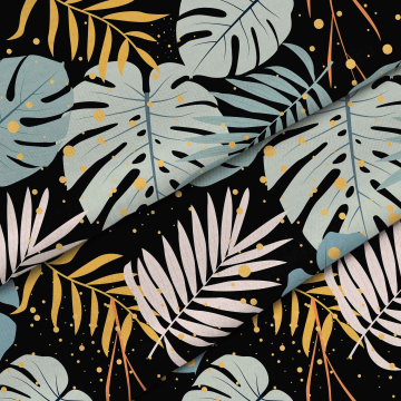 Látka Tropical Art Leaves