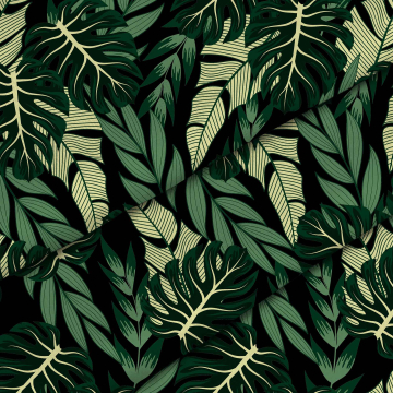 Látka Dark Green Monstera