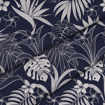 Látka Dark Blue And White Exotic