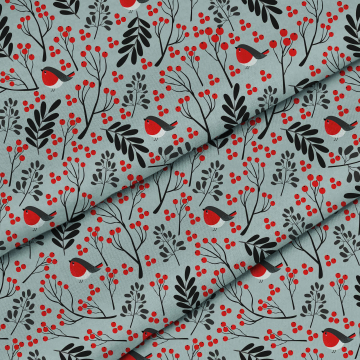 Látka Christmas Bullfinch