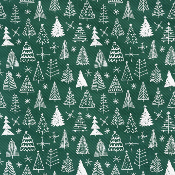 Látka White Christmas Tree fabric