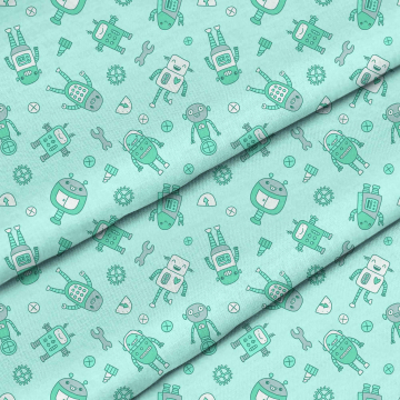 Látka Robots Pattern