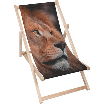 Drevené plážové lehátko Lion Profile