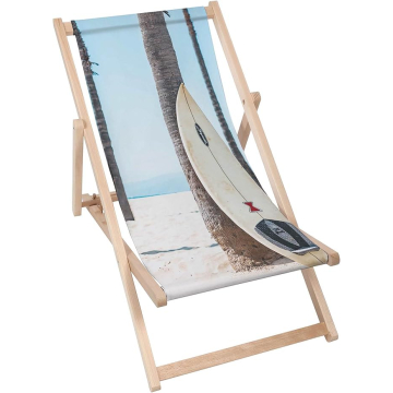 Drevené plážové lehátko Surfboard