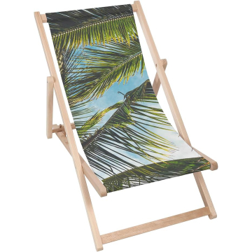 Drevené plážové lehátko Palm Leaves