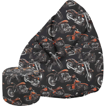 Sedací vak Pearshape s podnožkou Motorcycle