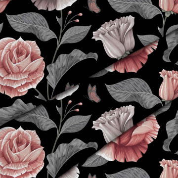 Látka Dark Vintage Floral