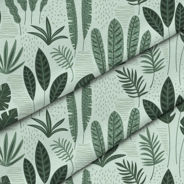 Látka Tropical Green Leaves