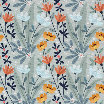 Látka Handdrawn Flowers