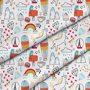 Látka Rainbow Unicorns