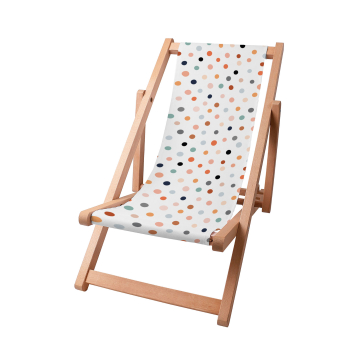 Drevené plážové lehátko Pastel Dots
