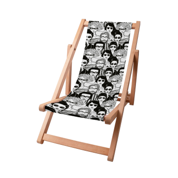 Drevené plážové lehátko Face