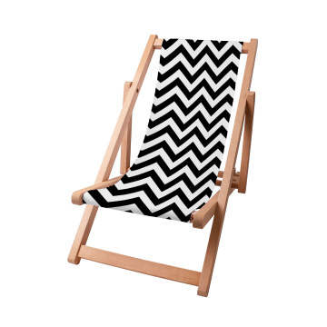 Drevené plážové lehátko Zig Zag Black