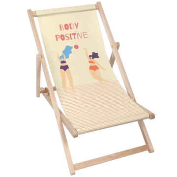 Drevené plážové lehátko Body Positive Yellow