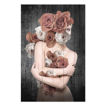 Obraz na dreve Woman in Flowers