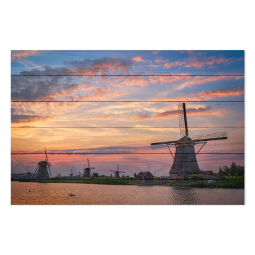 Obraz na dreve Sunset Over the Mill