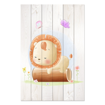 Obraz na dreve Sleepy Little Lion
