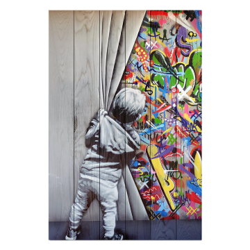 Obraz na dreve Behind the Curtains