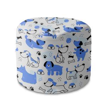 Sedací vak okruhlá podnožka Blue Dogs