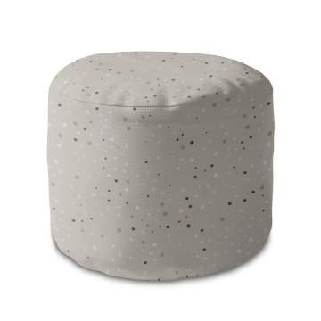 Sedací vak okruhlá podnožka Beige Print with Dots