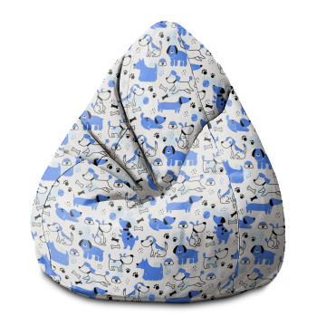 Sedací vak  Pearshape Blue Dogs