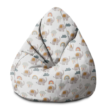 Sedací vak Pearshape Grey Elephant