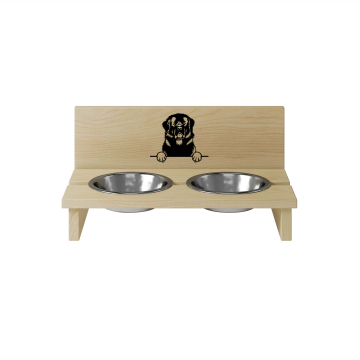 Drevený držiak na misku pre psa Newfoundland