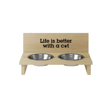 Stojak na miskę dla kota Life is Better with a Cat