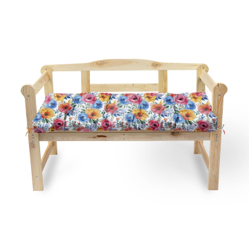 Vankúš na sedenie pre záhradnú lavičku Colorful Flowers