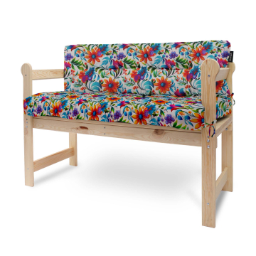 Sada vankúšov na záhradnú lavičku Colorful Floral Pattern
