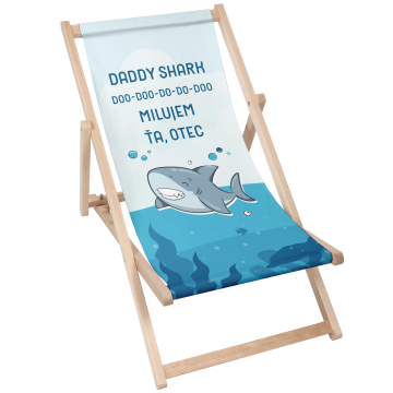 Dřevěné plážové lehátko Daddy Shark