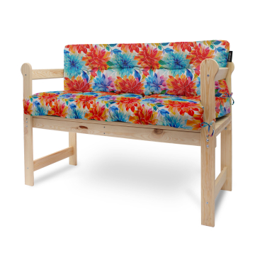 Sada vankúšov na záhradnú lavičku Floral Background