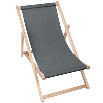 Drevené plážové lehátko Imitácia denimu Iron Slate