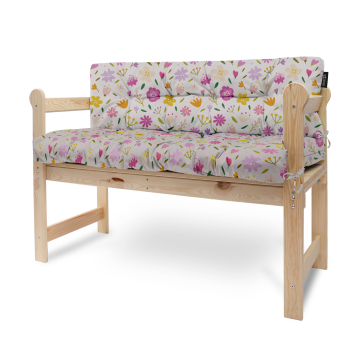 Sada vankúšov na záhradnú lavičku Multicolored Flowers