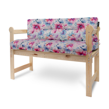 Sada vankúšov na záhradnú lavičku Pastel Flowers