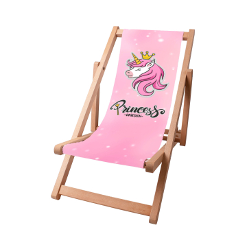 Drevené plážové lehátko Princess Unicorn