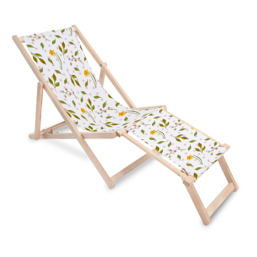 Drevené lehátko s podnožkou Spring Pattern
