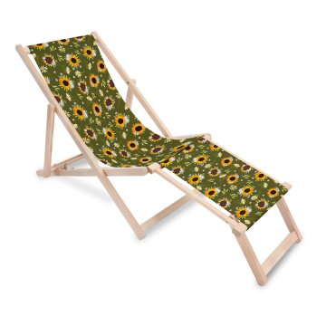 Drevené lehátko s podnožkou Sunflowers