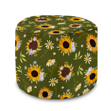 Sedací vak okruhlá podnožka Sunflowers