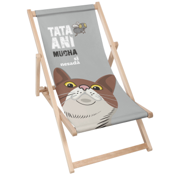 Drevené plážové lehátko Tata ani mucha si nesadá