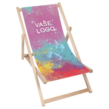 Drevené plážové lehátko s Vlastným Reklamným Logom