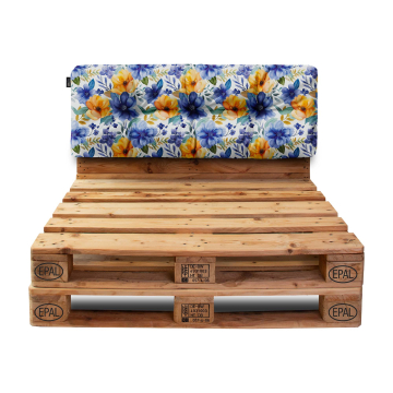 Vankúš na operadlo palety Yellow and Blue Flowers