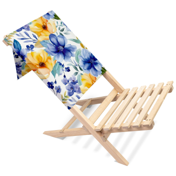 Skladacie plážové kreslo Yellow and Blue Flowers